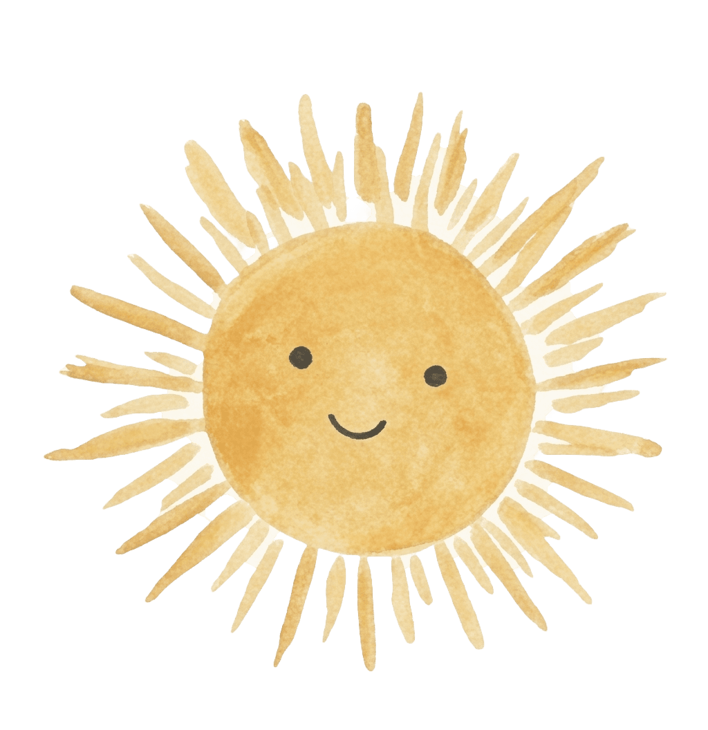 Smiling watercolor sun